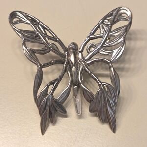 John Hardy Silver Tone Filigree‎ Cut Out Butterfly Insect Clip